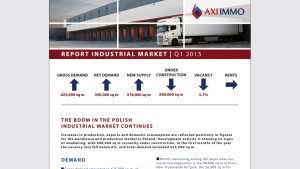 Report: Industrial market in the 1Q 2015 developed by AXI IMMO